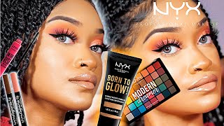 FULL FACE of NEW NYX COSMETICS – BORN TO GLOW  One Brand Makeup Tutorial  Bri Hall [upl. by Aciretal858]