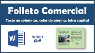 Word Armado de un Folleto Comercial CongruenciaWord [upl. by Symon]