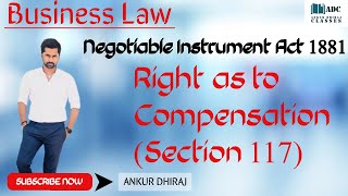 Right as to Compensation I Negotiable Instrument Act 1881 I Ankur Dhiraj [upl. by Ydahs727]