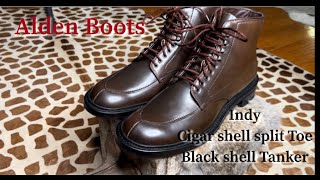 Alden Boots 4 projects at once 2 pairs of Indy cigar Shell Split Toe and Black Shell Tanker [upl. by Dnomsad]