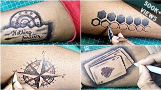 Tattoo Making Ideas  DIY tattoo at home  Temporary Tattoo ideas tattooart [upl. by Eiramlirpa]