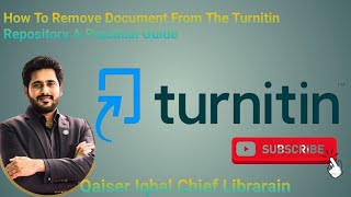 How to remove your paper from Turnitin Repository Tutorial [upl. by Pals]