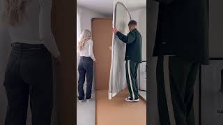 MirrorOutlet Unboxing Angustus  Black Metal Framed Arched Wall Leaner Mirror 79quotx39quot 200x100CM [upl. by Norra459]