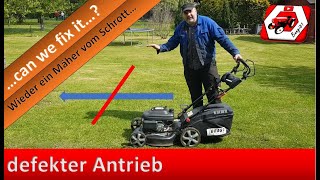 Antriebslos  wenn am Rasenmäher der Antrieb versagt  can we fix it Rasenmäher vom Schrott [upl. by Acker]