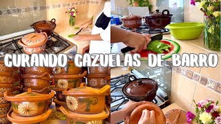 Cómo curar ollas de barro  curando mis cazuelas de barro  Cocinando [upl. by Aihselef]