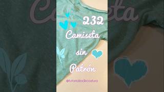 Camiseta sin patrón coser diy diydecostura coseresfacil costurafacilymas [upl. by Lletnahs]