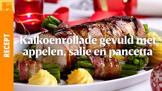 Kalkoenrollade gevuld met appelen salie en pancetta [upl. by Dorice]