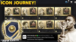 NEW EVENT ICON JOURNEY FREE 120 OVR ICON PELE RONALDINHO BECKHAM ROONEY FIFA MOBILE [upl. by Gerti393]