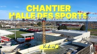 Le chantier de la Halle des sports vu du ciel janvier 2024 [upl. by Nylireg]