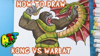 How to Draw KONG VS WARBAT [upl. by Nahc]