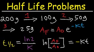 Half Life Chemistry Problems  Nuclear Radioactive Decay Calculations Practice Examples [upl. by Niamrahc]