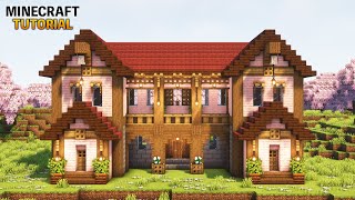 【マイクラ】大きな桜の家の作り方【マインクラフト】【建築講座】【Minecraft】 [upl. by Enenaj]