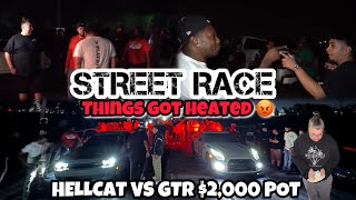 MAJOR DRAMA❗️HELLCAT VS GTR 2000 POT TRACKHAWK VS GTR ARGUMENT mexico race gtr drama hellcat [upl. by Amarillis]