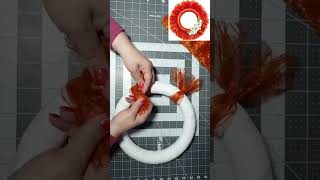 Dollar Tree Sparkle Mesh Autumn Fall Wreath DIY Tutorial  wreathmaking fallwreath wreath [upl. by Tlihcox]