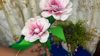 EASY FLOWER MAKING DIY\ WASTE MATERIAL CRAFT IDEAS \KL29ARTANDCRAFT shorts craft ytshorts like [upl. by Schumer]