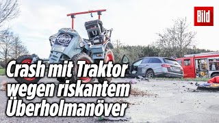 Tödliches Überholmanöver Zwei Tote bei Unfall mit Traktor  BadenWürttemberg [upl. by Child]