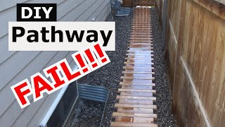 DIY Pathway with wood and drainage rock  UPDATE [upl. by Gnort]