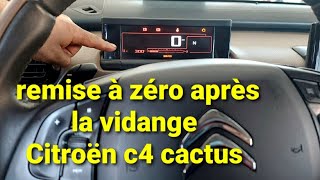 Citroën c4 cactus comment réinitialiser service vidange how to reset service light Citroën c4 [upl. by Mis927]