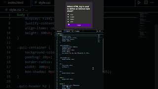 Quiz Game 🎮 coding programming viralshorts frontend [upl. by Aekan196]