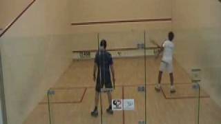 Karim Darwish World 1 Squash plays SquashRacketball Coach Tim Bacon [upl. by Uird]