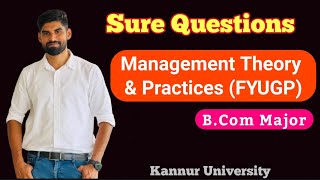 Management Theory And Practices Major  Important Questions  Expected Questions  Bcom FYUGP [upl. by Aihtnic]