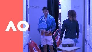 Kei Nishikori and Naomi Osaka meeting up between their matches  Australian Open 2019 [upl. by Annez]