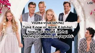 Cast of Mamma Mia the Movie  VoulezVous From Mamma Mia Lyrics Video [upl. by Orna]