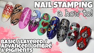 🪧 HOW TO STAMP NAILS  Basic Advanced Layered Ombre Pigment STAMPING  Nail stamping tutorial [upl. by Ranite]