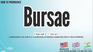 Bursae Pronunciation  How to Pronounce say Bursae CORRECTLY  Meaning Definition [upl. by Allenrac]