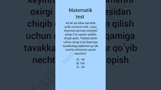 Qiziqarli matematik test  Aliga yordam bera olasizmi [upl. by Nnayar]