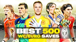 Best 500 World CupEuro Goalkeeper Saves in Football History [upl. by Pamela]