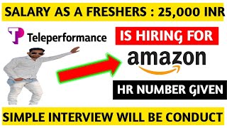 Teleperformance Is Hiring For Amazon Voice Process  Jobs in Teleperformance For Freshers [upl. by Suissac34]