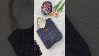 sewing diy denim mini tote bag from jeans scraps wandeeeasysewing diytotebag [upl. by Sylas]