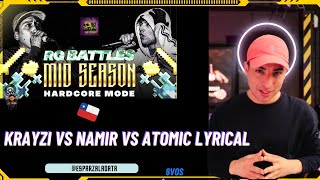 ATOMIZADO REACCIÓN  KRAYZI VS NAMIR VS ATOMIC LYRICAL freestyle chilereaccion esparzaladara [upl. by Vareck]