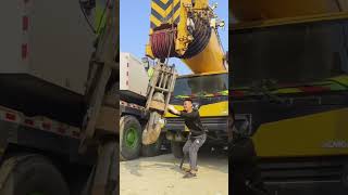 how to secure a crane gor transport automobile miningequipment crane cranetruck realestate [upl. by Yednil993]