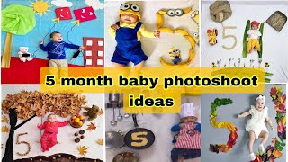 latest 5 month baby photoshoot ideas । diy baby photoshoot ideas । 5 month baby photoshoot [upl. by Nauqel]