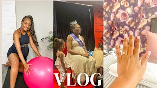 Vlog Oils for removing stretch marks  Pregnancy Exercises Church Baby shower Assemble Baby Cot [upl. by Aicilas]