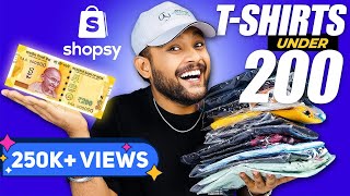 10 BEST TSHIRTS UNDER 200 FOR MEN on Shopsy 🔥 Flipkart Tshirt Haul Review 2022  ONE CHANCE [upl. by Hepsiba]