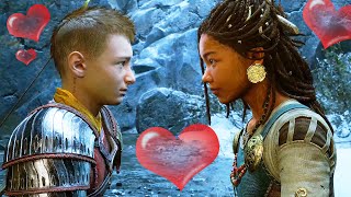 GOD OF WAR RAGNAROK  ALL Romantic Cutscenes Arteus amp Angrboda [upl. by Oir980]