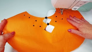 Sewing guide for making a beautiful neckline Cutting the pattern and sewingBeautiful neck design [upl. by Bouzoun]