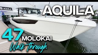 Aquila 47 Molokai with Quad 450R Mercury Racing Outboards [upl. by Chobot]