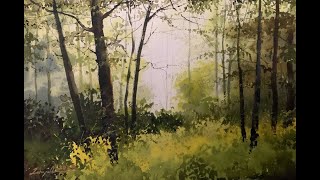 Watercolor painting tutorial  How to paint trees [upl. by Eibloc]