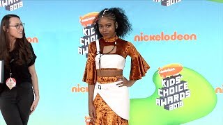 Riele Downs 2019 Kids Choice Awards Orange Carpet [upl. by Ateval]