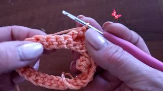 Tutorial punto nocciolina in tondo  Crochet bubble stitch in circle [upl. by Repard226]