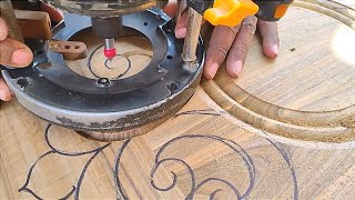 Beautiful wood carving skills  perfect handling router machine by pvj wood carving [upl. by Shanie]