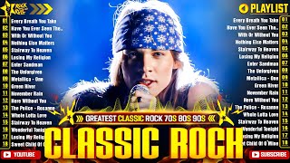 Classic Rock Songs 70s 80s 90s🔥Queen Guns N Roses Nivrana U2 ACDC Bon Jovi Metallica Aeros [upl. by Frerichs]