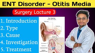 Otitis Media  Ear Disorder  ENT Disorder  Surgery Lacture in Hindi  Easy Notes [upl. by Llenna]