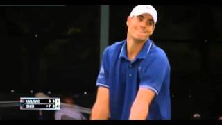 John isner vs ivo Karlovic Quarterfinal Newport 2013 [upl. by Carisa]