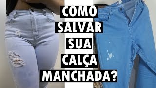 DIY CUSTOMIZAR O JEANS MANCHADO DE ÁGUA SANITÁRIA por Lorena Rodarte [upl. by Didi]