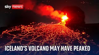 Volcano produces stunning lava flows [upl. by Ahsaela]